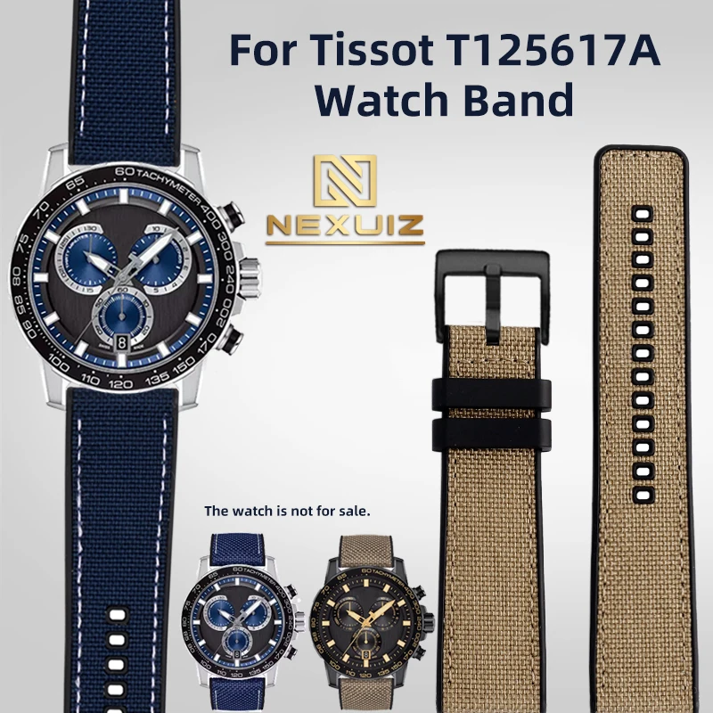 Ремешок тканевый для Tissot T-Sport T125617A мужской, повседневный водонепроницаемый браслет с резиновой подошвой, быстросъемный, 22 мм
Ремешок тканевый для Tissot T-Sport T125617A мужской, повседневный водонепроницаемый браслет с резиновой подошвой, быстросъемный, 22 мм