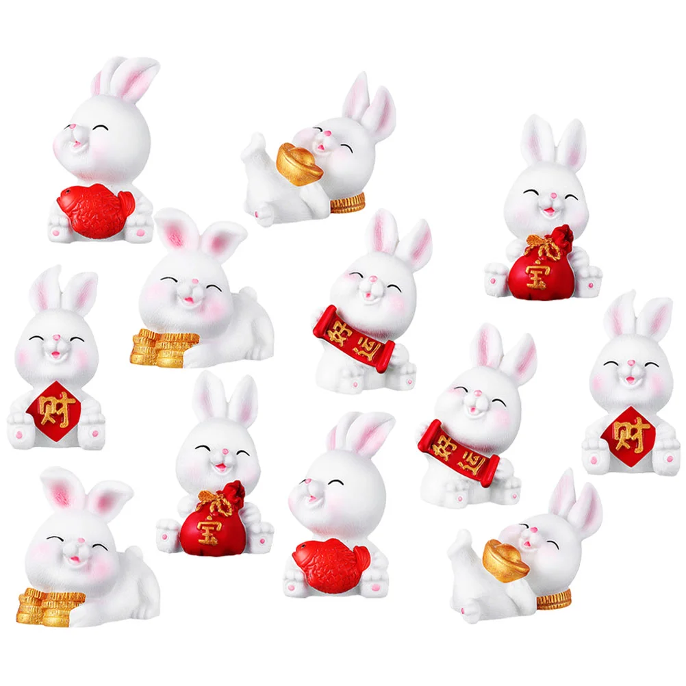 

Rabbit Figurines Bunny Bunny Modeling Statues Miniature Simulated Small Rabbit Resin Micro Landscape Home Decor Gifts