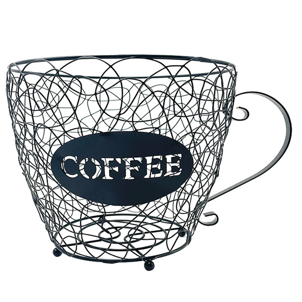 

Coffee Capsule Universal Storage Basket Coffee Cup Basket Coffee Pod Organizer Holder Black for Home Cafe Hotel Black