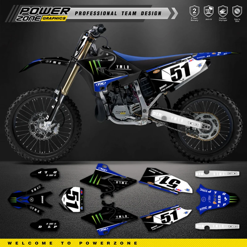 

PowerZone Custom Team Graphics Backgrounds Decals For 3M Stickers Kit For YAMAHA 2015-2021 YZ125-250 2016-2021 YZ250X 16