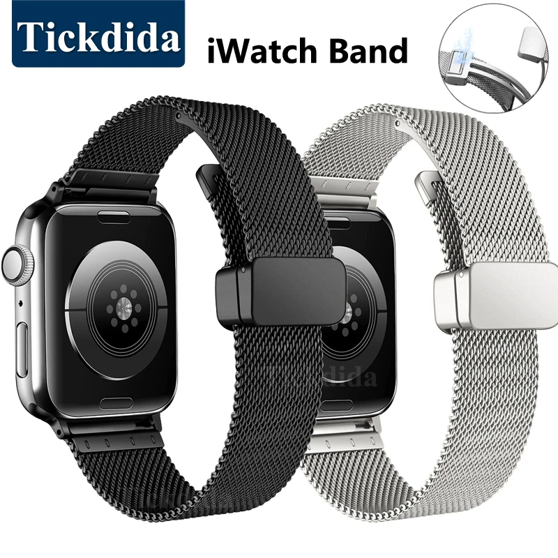 

Milanese Loop for Apple Watch Ultra Band 49mm 44mm 45mm 40mm 41mm 42mm 38mm Belt Bracelet for IWatch Series 7 Se 3 5 6 8 Strap