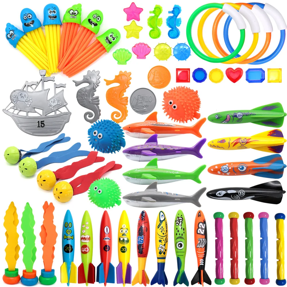 Summer Diving Toys Diving Fish Ring Torpedos Underwater Water Games Training Swimming Pool Gifts Set Toys For kids
Summer Diving Toys Diving Fish Ring Torpedos Underwater Water Games Training Swimming Pool Gifts Set Toys For kids