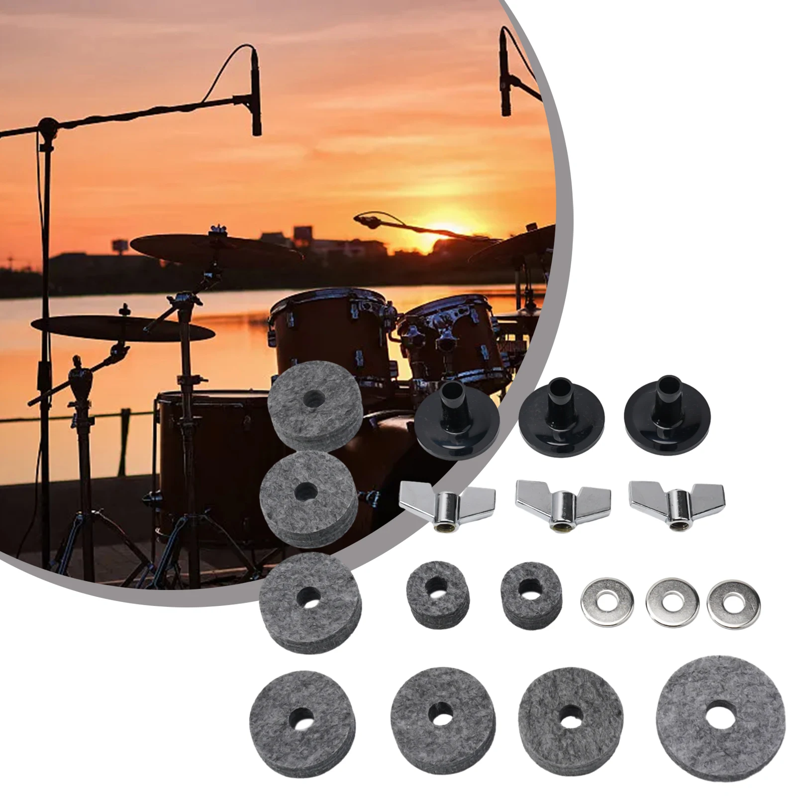 0 18 PCS Replacement Drums Felt Set Drum Stand Felt Cymbal Sleeve Percussion Parts Instruments Musical Accessories
0 18 PCS Replacement Drums Felt Set Drum Stand Felt Cymbal Sleeve Percussion Parts Instruments Musical Accessories