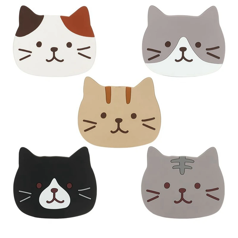 

Non-Slip Cat Shaped Cup Mat Holder Coffee Tea Drinks Cartoon Coaster Hot Drink Stand Kitchen Insulated Pad Durable Easy To Use