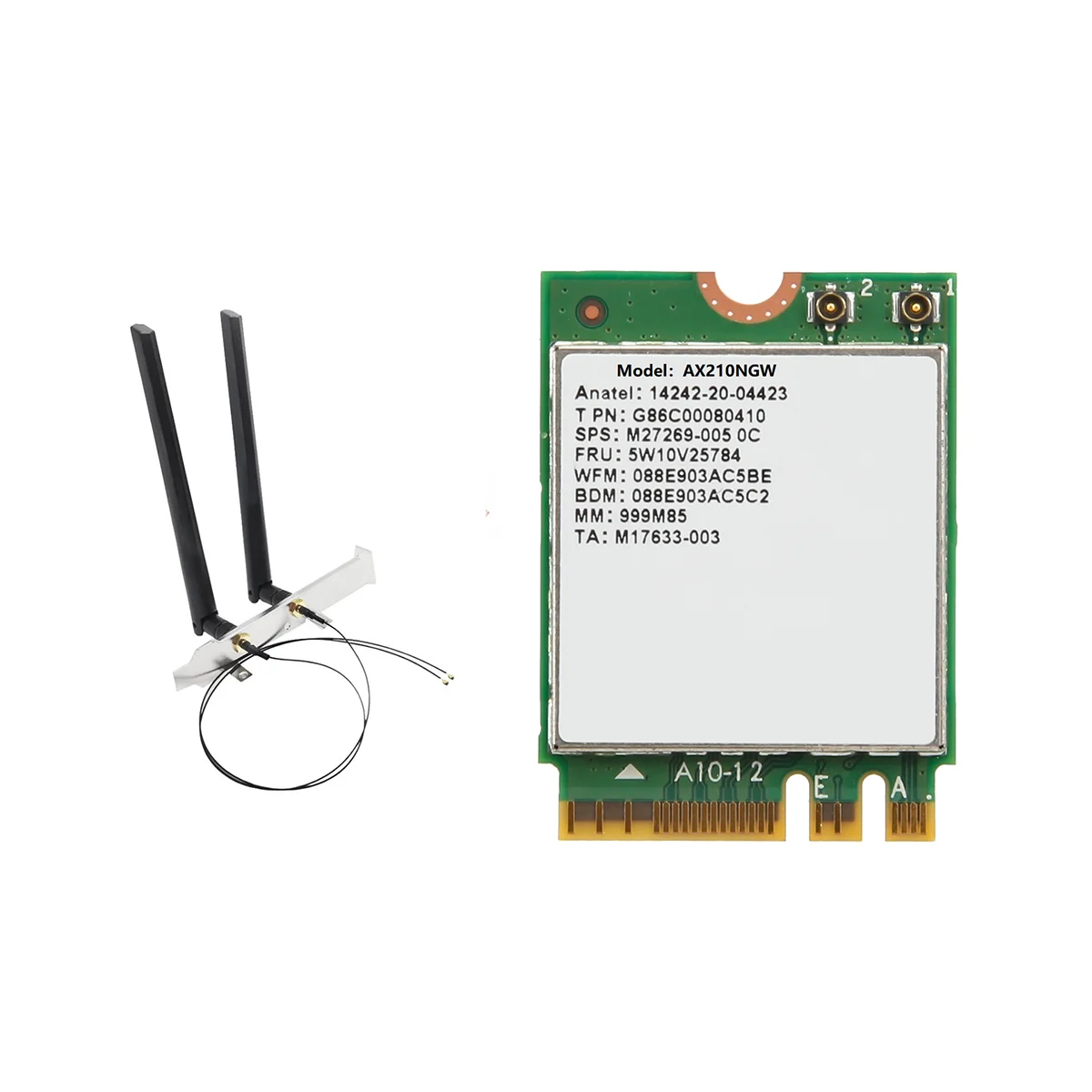 AX210NGW WiFi Card with Antenna WIFI 6E Bluetooth 5.2 2.4Ghz 5Ghz 3000Mbps M.2 Wireless Adapter 802.11Ax Network
AX210NGW WiFi Card with Antenna WIFI 6E Bluetooth 5.2 2.4Ghz 5Ghz 3000Mbps M.2 Wireless Adapter 802.11Ax Network
