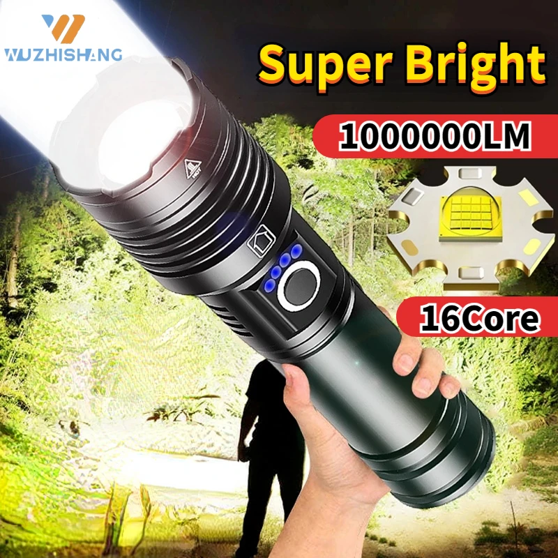 

Portable LED Flashlights USB Rechargeable Light High Power Tactical Modes Torch Outdoor Camping Waterproof Emergency Lantern