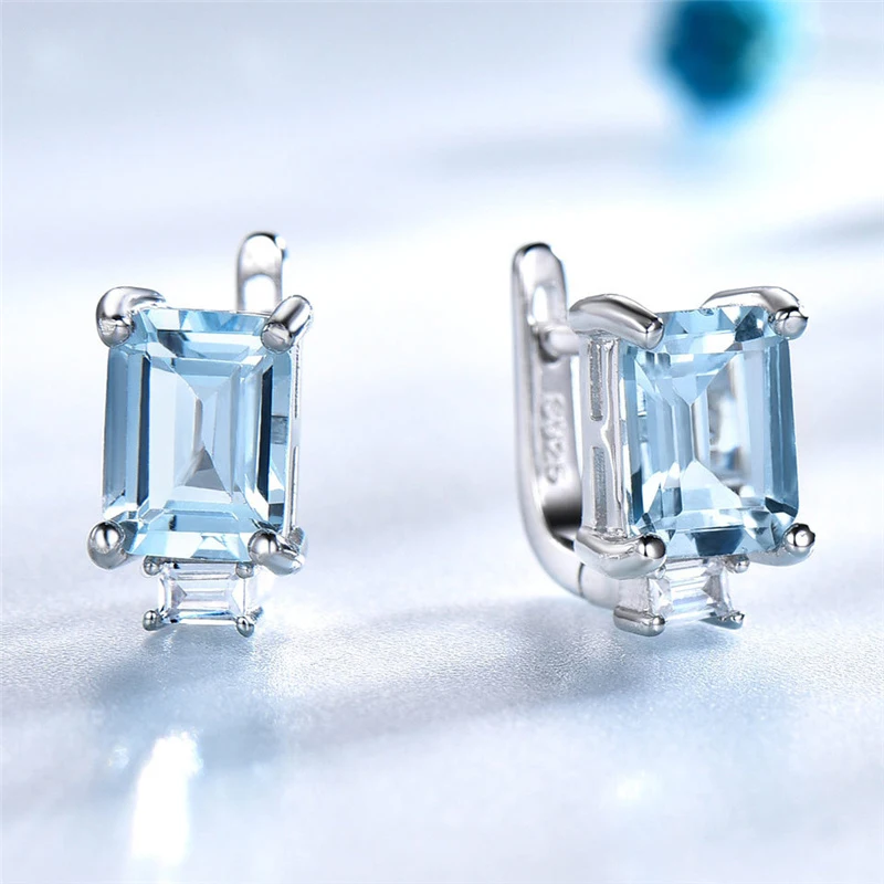 Luxury Sky Blue Sapphire Earrings For Women 925 Silver Sterling Square Topaz Pink Emerald Diamond Earrings Shiny Elegant Jewelry
Luxury Sky Blue Sapphire Earrings For Women 925 Silver Sterling Square Topaz Pink Emerald Diamond Earrings Shiny Elegant Jewelry