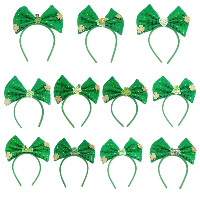 

MXMB ирландские блестки с блестками, карнавальная повязка на голову для девочек, блестящая праздничная повязка для волос