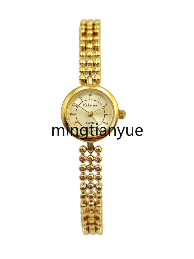 

Niche Light Luxury Mini Golden Bean Imported Movement Retro Artistic Waterproof Female Student Quartz Watch