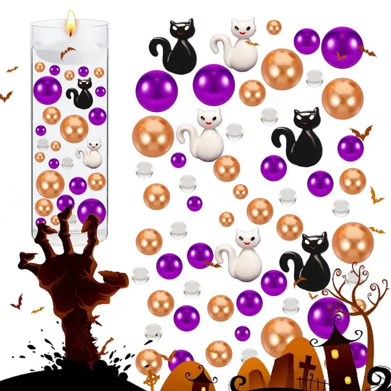 Halloween Vase Filling Floating Candles Centerpiece Flowerpot Filling Pearls With Black White Cat Pendants Holiday Supplies 
Halloween Vase Filling Floating Candles Centerpiece Flowerpot Filling Pearls With Black White Cat Pendants Holiday Supplies