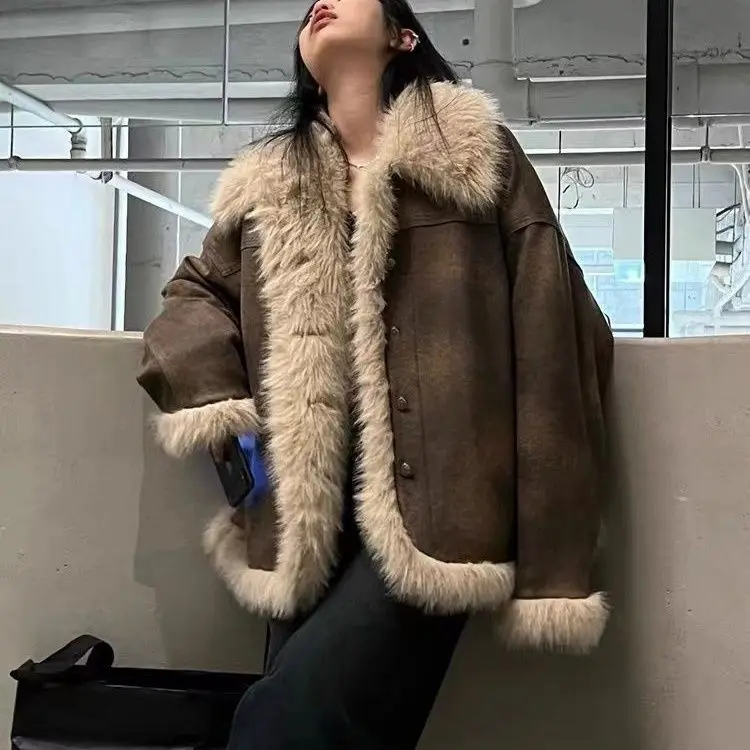 Warm Fluffy Faux Fur Jacket Women Long Sleeve Mori Girl Style Female Cardigan 2024 New Winter Fashionable Lady Overcoat T963
Warm Fluffy Faux Fur Jacket Women Long Sleeve Mori Girl Style Female Cardigan 2024 New Winter Fashionable Lady Overcoat T963