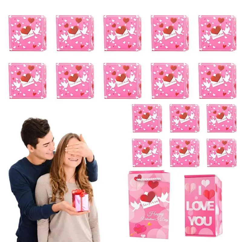 

Money Pop Up Gift Box Valentine's Day Creative Folding Surprise Money Box Pink Birthday Gift Cash Box Party Favors Valentine