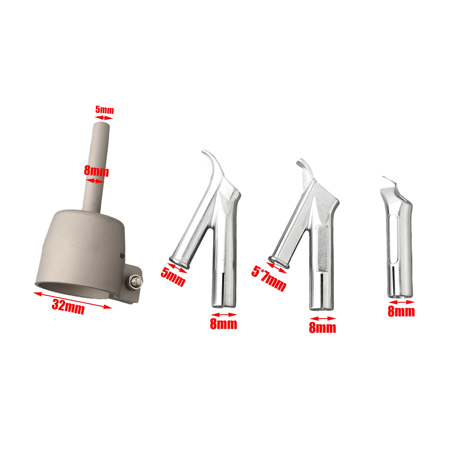 4Pcs/set For Vinyl PVC Plastic Hot Air 5mm Weld Tip Speed Welding Nozzles Plastic Hot Air Weld Tip Speed Welding Head
4Pcs/set For Vinyl PVC Plastic Hot Air 5mm Weld Tip Speed Welding Nozzles Plastic Hot Air Weld Tip Speed Welding Head