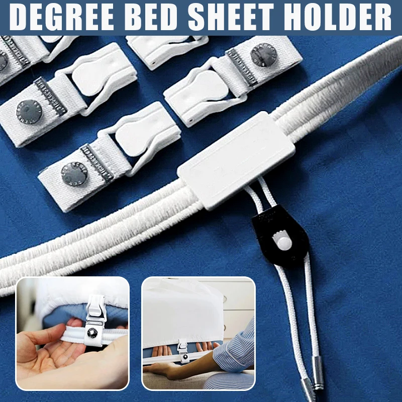 

1pc 360 Degree Bed Sheet Mattress Tablecloths Holder Grippers Clip Holder Fasteners Kit Home Textiles Accessories