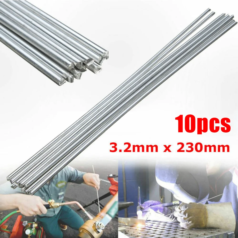 10PCS 3.2x230mm Low Temperature Easy Aluminum Welding Rods Weld Bars Rod Solder For Soldering Brazing Repair Rods
10PCS 3.2x230mm Low Temperature Easy Aluminum Welding Rods Weld Bars Rod Solder For Soldering Brazing Repair Rods