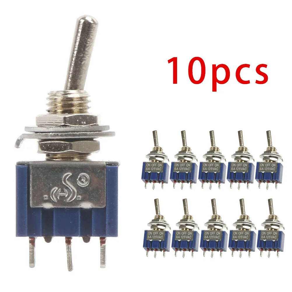 

10PCS Toggle Switch SPDT ON-OFF-ON 3-Position 6mm 12V/ 110V/ 220V MTS-103 Home DIY Accessories For Electronic Component