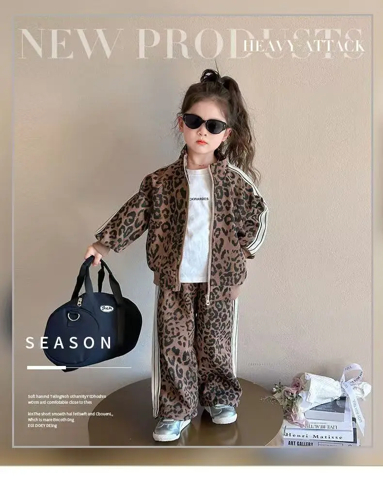 الفتيات مجموعة ملابس الربيع نمط جديد للأطفال ملابس رياضية أنيقة للفتيات طفل الفتيات ليوبارد نمط السراويل + السراويل قطعتين مجموعة الفتيات مجموعة ملابس الربيع نمط جديد للأطفال ملابس رياضية أنيقة للفتيات طفل الفتيات ليوبارد نمط السراويل + السراويل قطعتين مجموعة