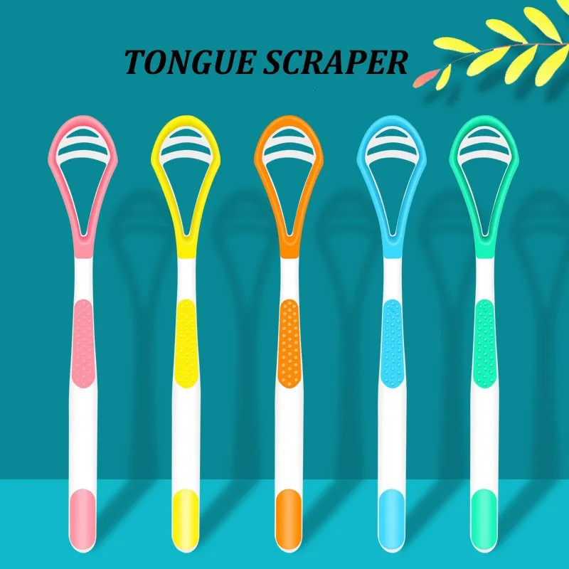 

5pcs Dual Uses Tongue Scraper Cleaners Reusable Oral Health Cleaning Brush Hygiene Care Toothbrush Mouth Fresh Breath Scraping