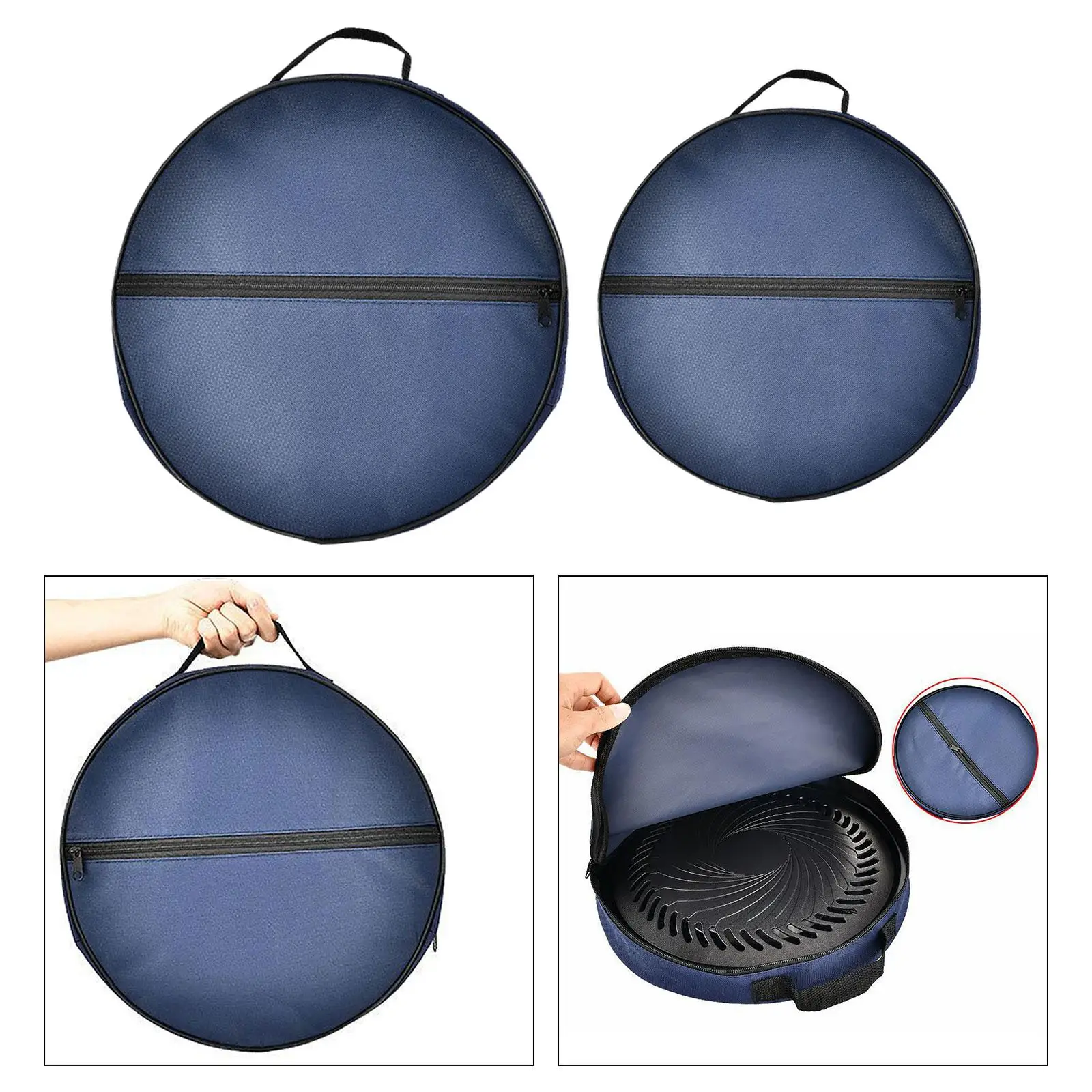 

Grill Pan Storage Bag Cast Iron Skillet Bag Baking Tray Frying Pan Camping Cookware Organizer Handbag for BBQ Travel Kitchen