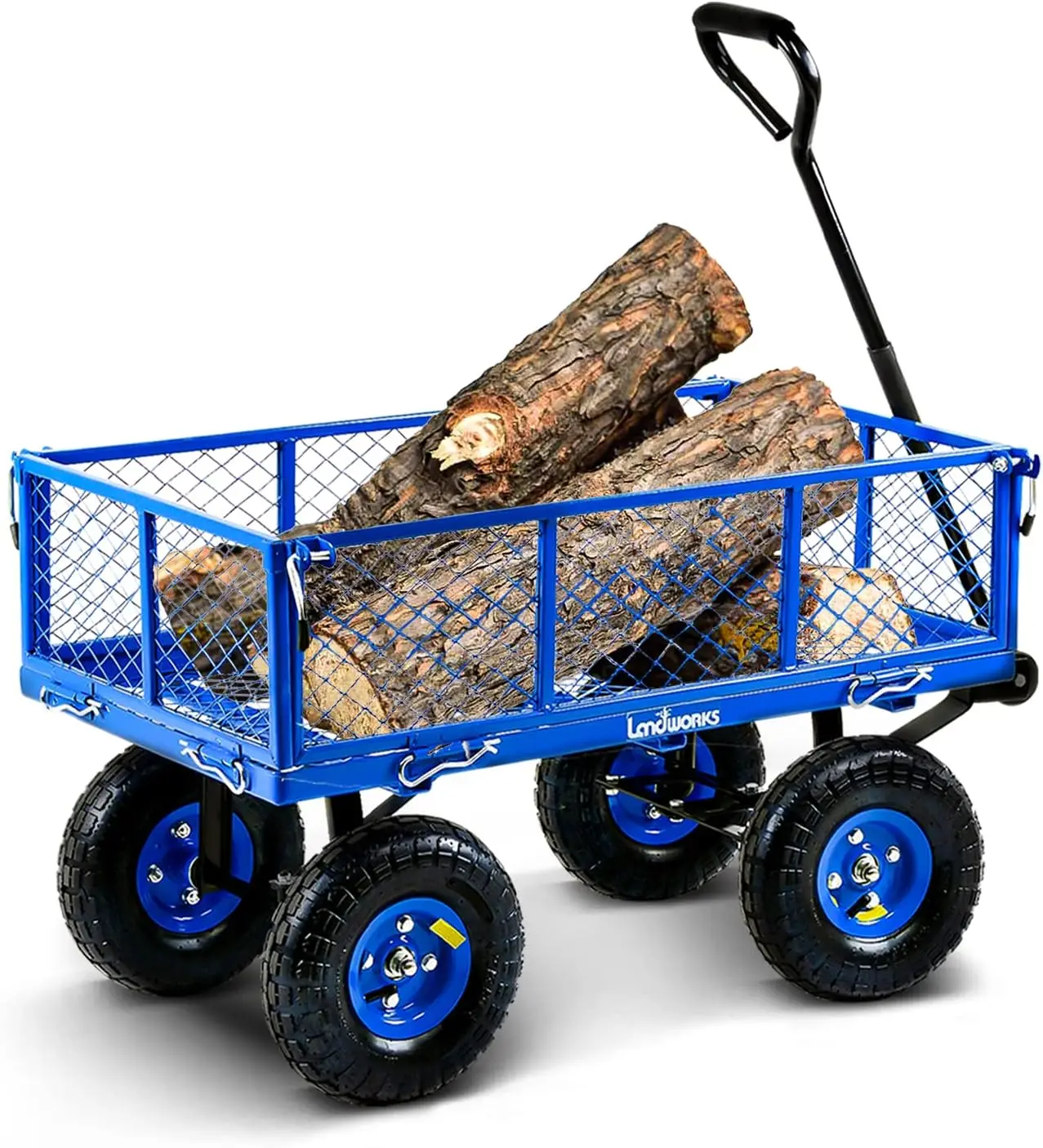 

Lawn & Garden Utility Cart/Beach Wagon, All Terrain, w/Heavy Duty Removable Side Meshes, 400 lbs Cap, Blue