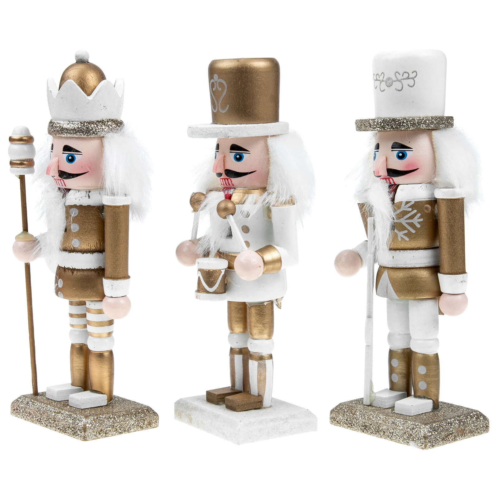 

Pretyzoom Christmas Nutcracker Ornament Set Wooden Nutcracker Figures Desktop Festival Indoor Decor Xmas Gift