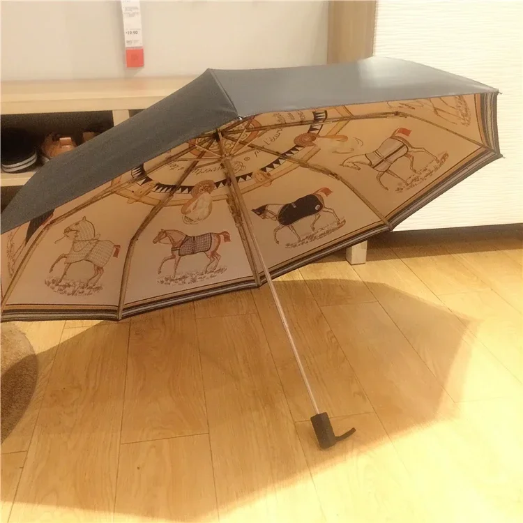 

Новый тренд солнцезащитные зонты для мужчин и женщин с черным клеем три сложения ветрозащитный подарок H Uv зонтик кружево