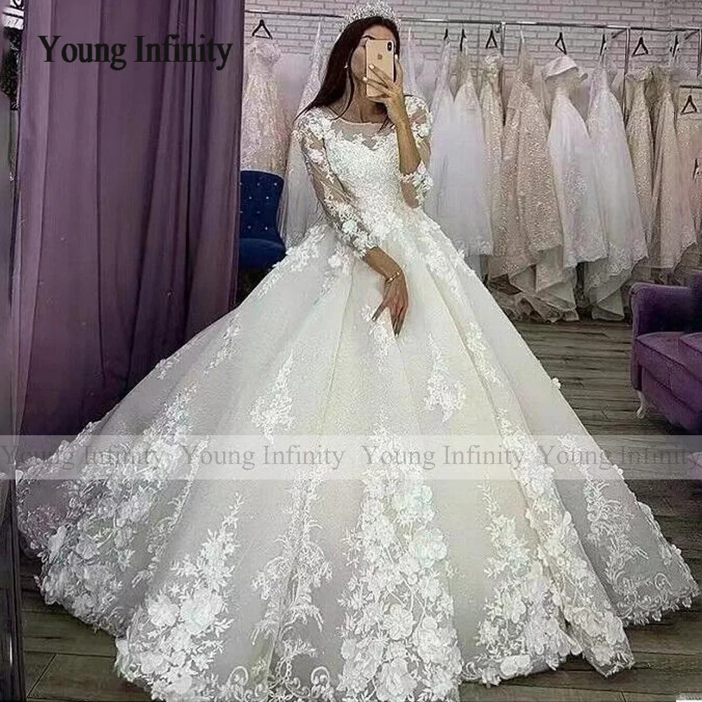 Young Infinity Gorgeous Long Sleeve Wedding Dresses Lace Appliques Beaded Sequins Tulle African Bridal Gown Vestidos De Novia
Young Infinity Gorgeous Long Sleeve Wedding Dresses Lace Appliques Beaded Sequins Tulle African Bridal Gown Vestidos De Novia