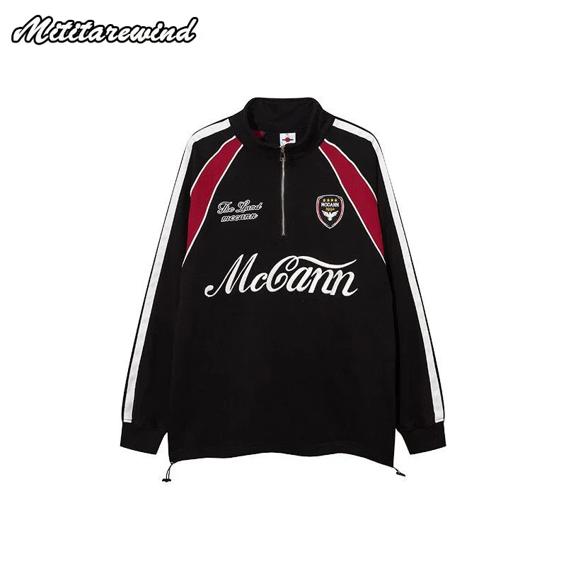 Men Autumn High Street Moto&Biker Coats Stand Collar Embroidery Letter Couple Casual Sweatshirts Contrast Color Preppy Style
Men Autumn High Street Moto&Biker Coats Stand Collar Embroidery Letter Couple Casual Sweatshirts Contrast Color Preppy Style