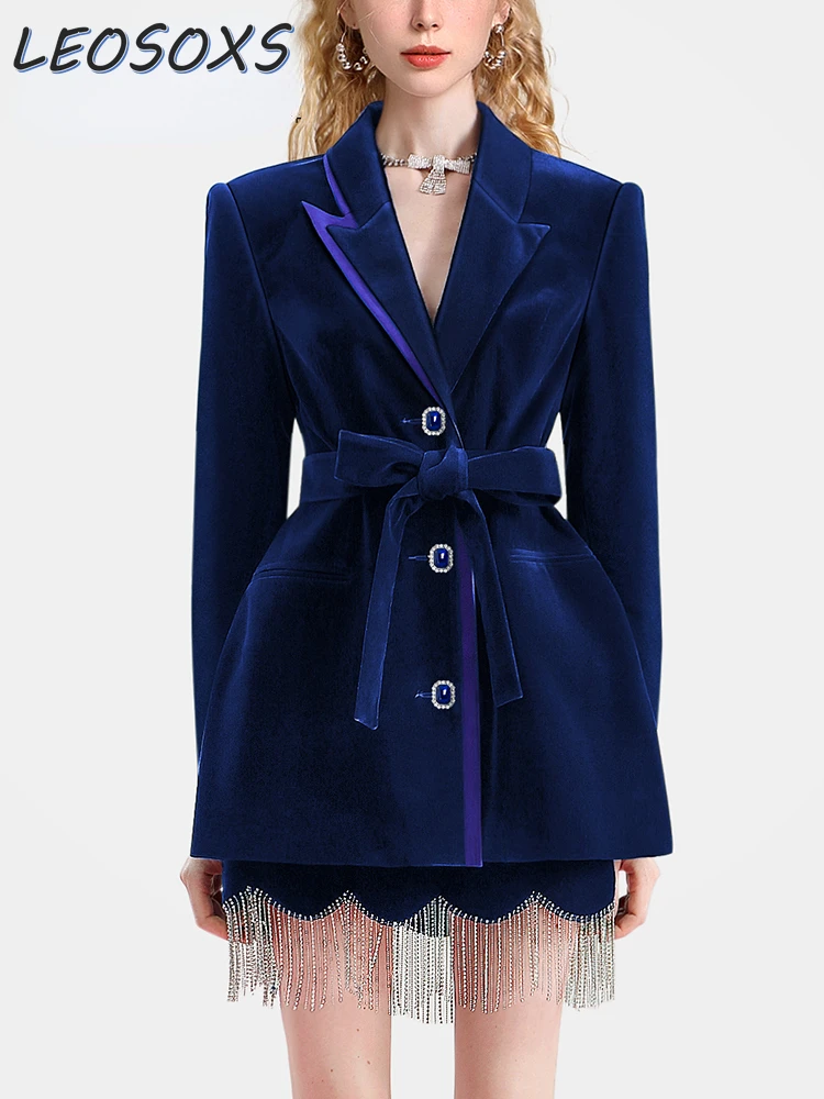 2023 Autumn and Winter Hot Sale Women Velvet Dress Two Piece Set Suit Dress Female Simple Elegant Suit Fringed Sheath Mini Skirt
2023 Autumn and Winter Hot Sale Women Velvet Dress Two Piece Set Suit Dress Female Simple Elegant Suit Fringed Sheath Mini Skirt