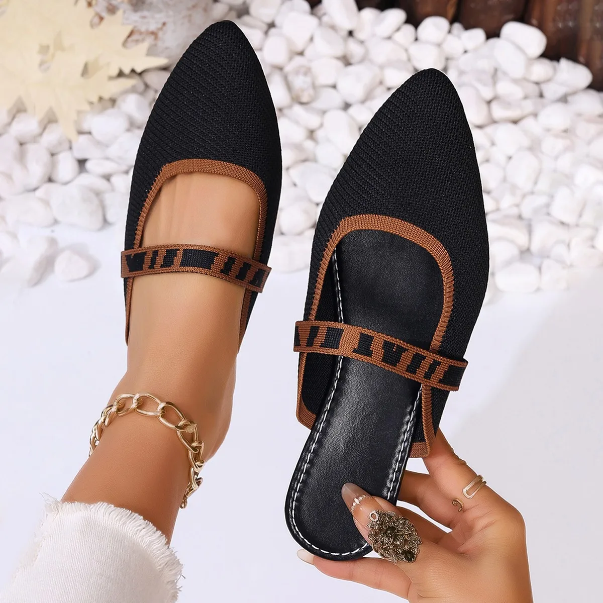 

Summertime 2024 NEW Women's Ballet Flats Casual Shoes Low Heel Barefoot Elegant Woman Sneakers Socofy Comfortable Pointed Toe