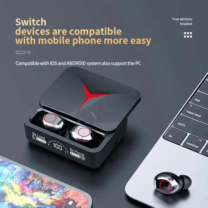 

Earphone Bluetooth 5.3 HIFI Sport Earbuds Music Wireless Headphones Sliding Cover Gaming Smartphone TWS HeadsetsWork On All M88