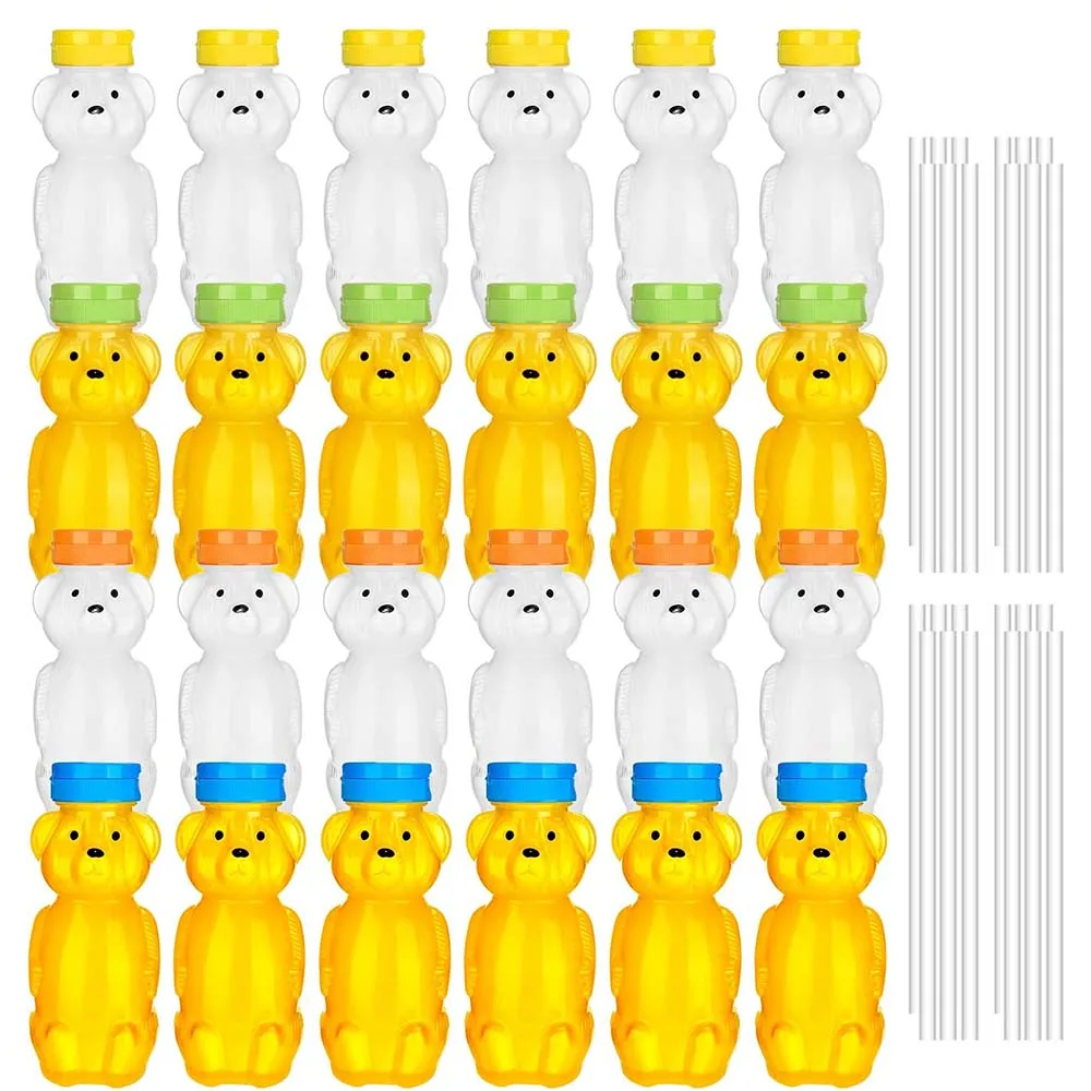 24Pc 8oz Honey Jar Plastic Empty Honey Bear Bottle with Straws Empty Honey Squeeze Bottle Bear Shaped Containers for Honey Juice
24Pc 8oz Honey Jar Plastic Empty Honey Bear Bottle with Straws Empty Honey Squeeze Bottle Bear Shaped Containers for Honey Juice