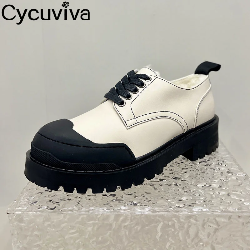 Square Heel Platform Wool Women's Shoes Real Leather Sneakers Lace Up Winter Fur Shoes Ladies Warm Brand Formal Dress Shoes
Square Heel Platform Wool Women's Shoes Real Leather Sneakers Lace Up Winter Fur Shoes Ladies Warm Brand Formal Dress Shoes