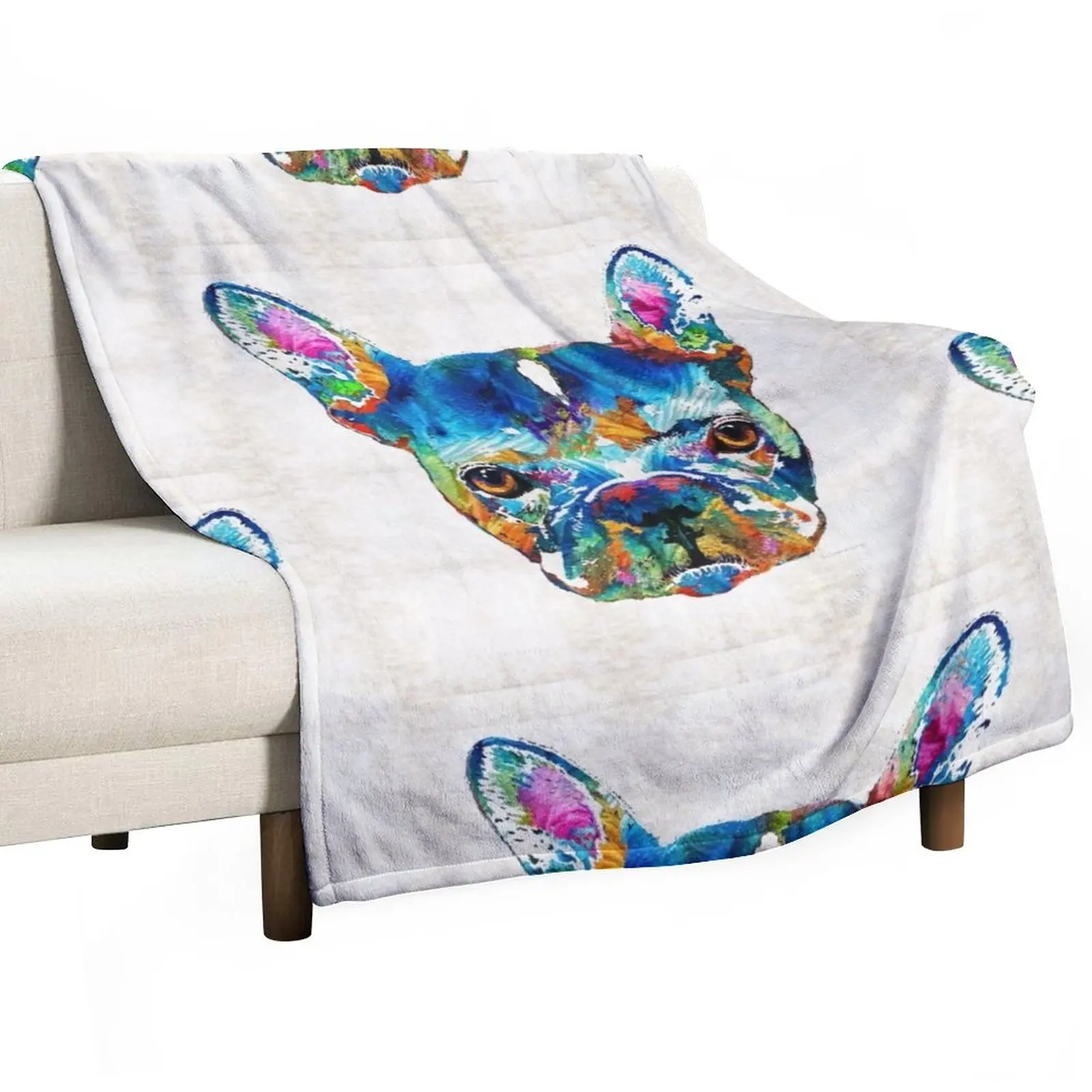 

Colorful French Bulldog Dog Art By Sharon Cummings Throw Blanket Thermals For Travel Polar Decorative Beds Blankets