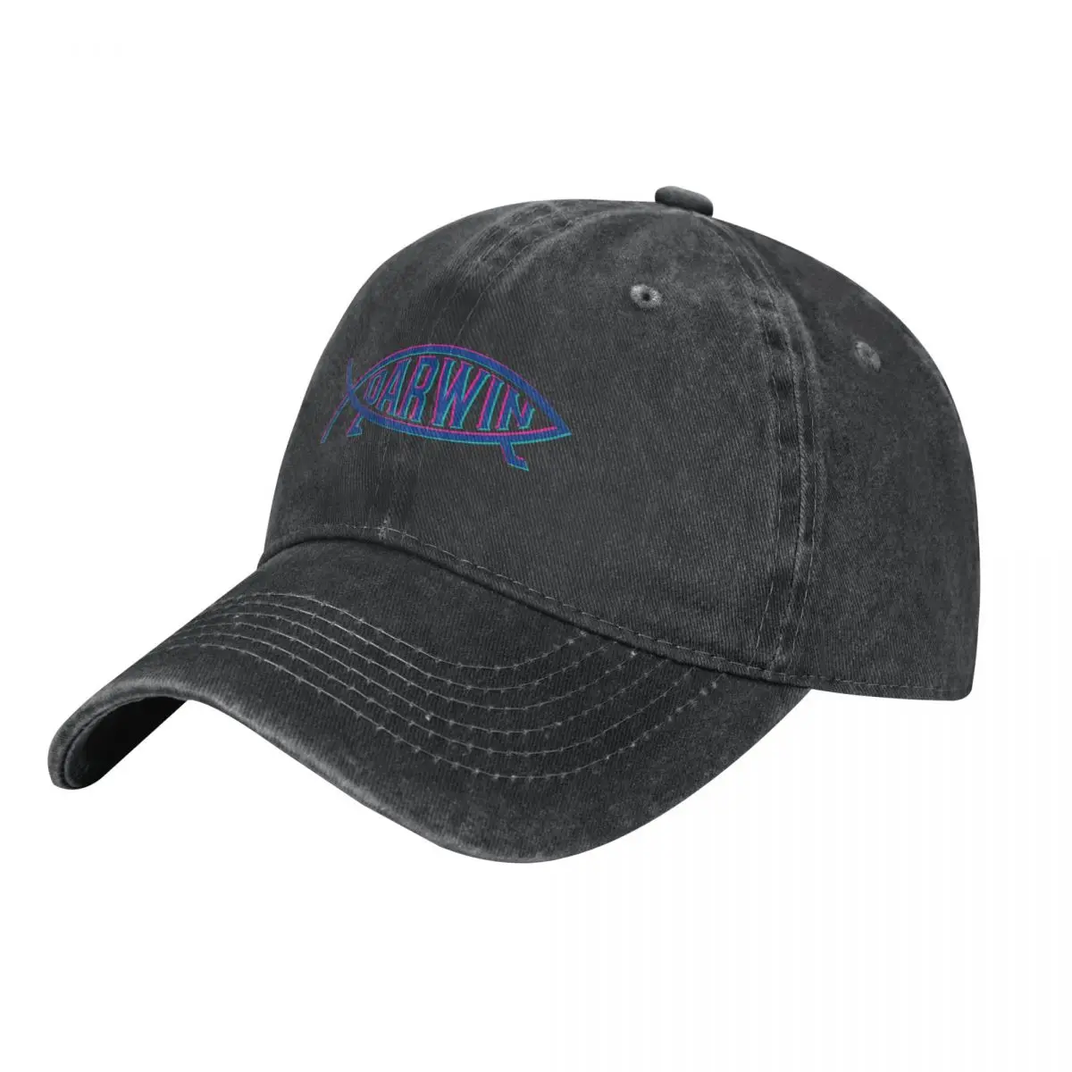 

Darwin Fish Logo v3 Cowboy Hat Golf Cap Sunscreen Trucker Hat Women Men's