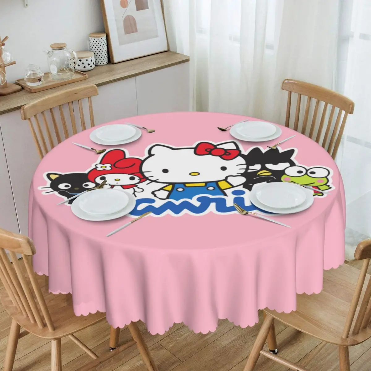 Custom Round Kitty White Hello Kitty Table Cloth Waterproof Tablecloth 60 inch Table Cover for Kitchen Dinning
Custom Round Kitty White Hello Kitty Table Cloth Waterproof Tablecloth 60 inch Table Cover for Kitchen Dinning