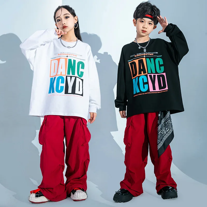 Kid Kpop Hip Hop Clothing Letters Print Sweatshirt Top Red Casual Pockets Cargo Pants for Girls Boys Jazz Dance Costume Clothes
Kid Kpop Hip Hop Clothing Letters Print Sweatshirt Top Red Casual Pockets Cargo Pants for Girls Boys Jazz Dance Costume Clothes