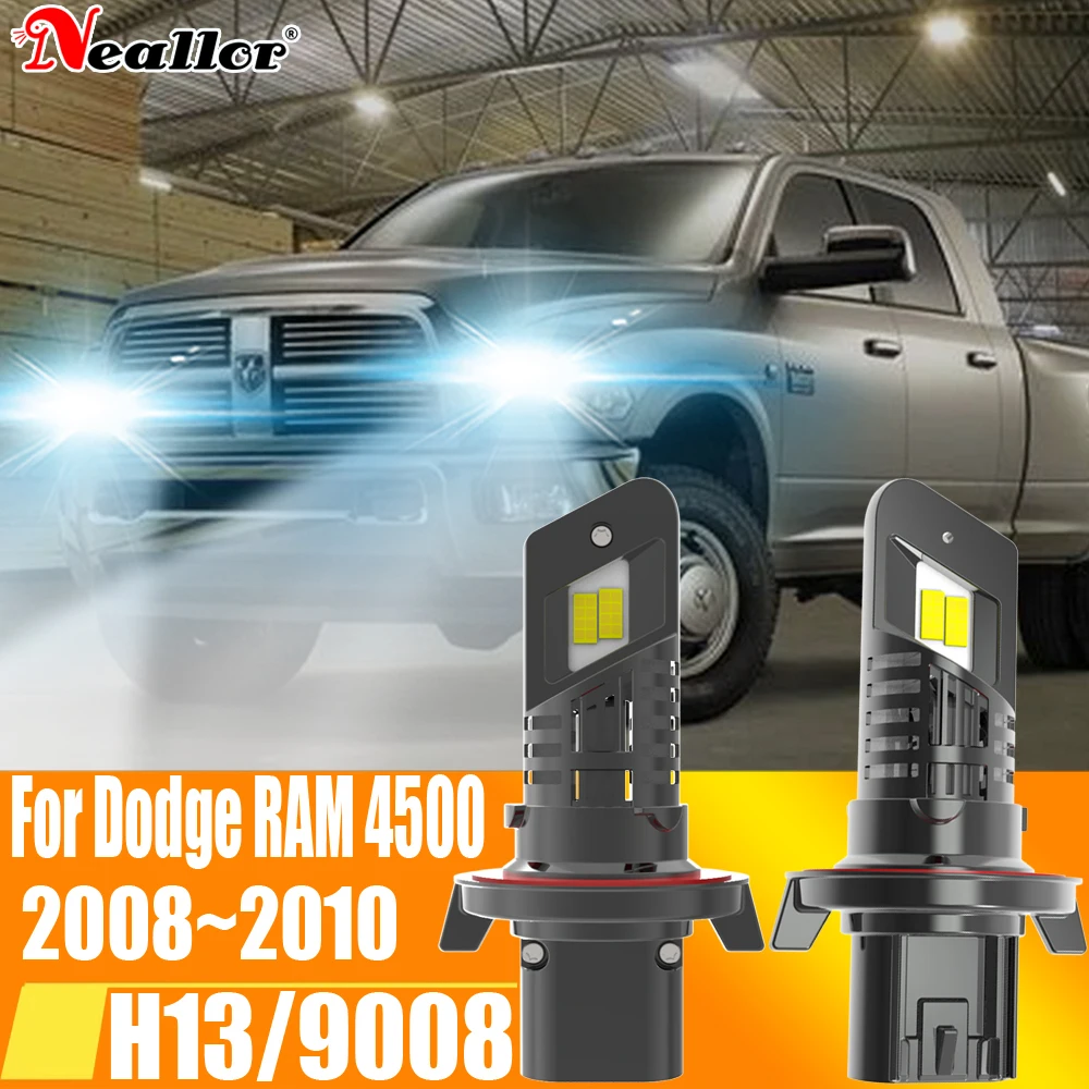 

2 шт., Автомобильные светодиодные лампы H13 9008 12 В 55 Вт для Dodge RAM 4500 2008 ~ 2010