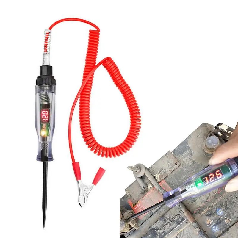 

3V To 70V Automotive Circuit Tester Vehicle Circuits Voltage Tester With Digital Display 3 To 70V Extended Spring Wire ABS