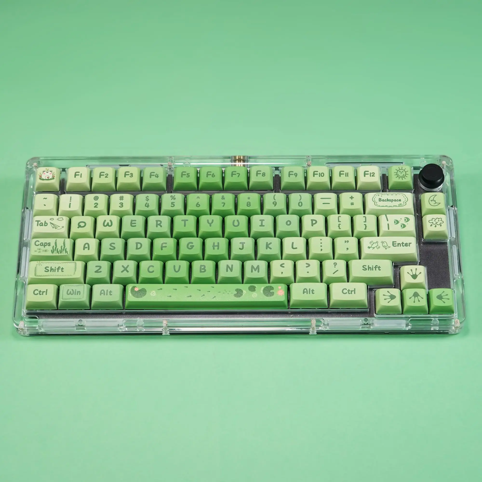 129keys Cute Green Pond Theme Key Cap Pbt Material All Five Sides Thermal Sublimation Key Cap Mechanical Keyboard DIY Key Cap
129keys Cute Green Pond Theme Key Cap Pbt Material All Five Sides Thermal Sublimation Key Cap Mechanical Keyboard DIY Key Cap