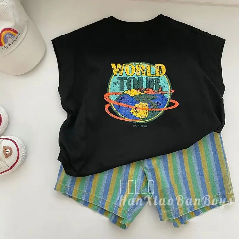 Children T-shirts 2024 Summer New Cartoon Printed Breathable Sleeveless Tank Top for Boys and Girls
Children T-shirts 2024 Summer New Cartoon Printed Breathable Sleeveless Tank Top for Boys and Girls