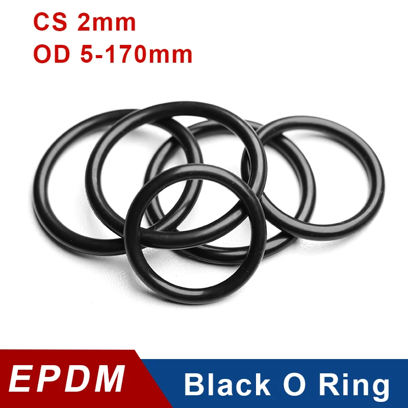EPDM O Ring CS 2mm OD 5-170mm Acid and Alkali Resistance Water Resistance Friction Resistance Round Sealing Gasket Black
EPDM O Ring CS 2mm OD 5-170mm Acid and Alkali Resistance Water Resistance Friction Resistance Round Sealing Gasket Black