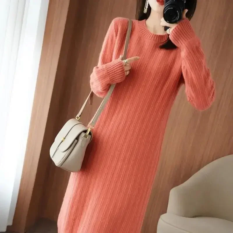 

Cover Up Knit Knee Length Female Dress Crochet Women's Dresses Loose Clothing Midi Korean Fashion Elegant and Pretty Outfits Y2k