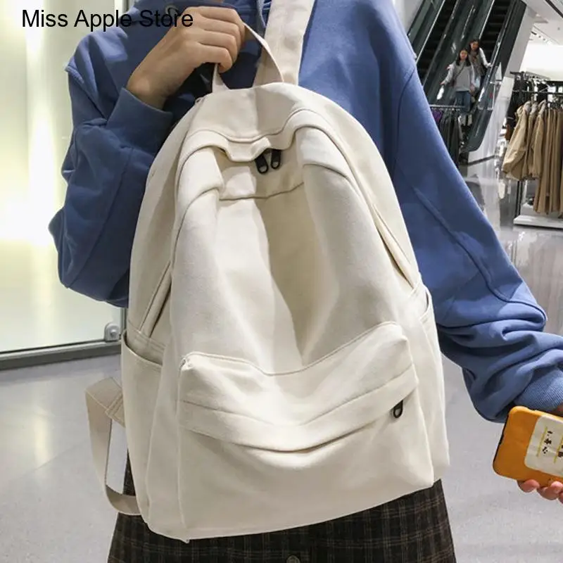

School Bag Student Mochila Fashion Female Bookbag Cotton Women Backpack for Teenagers Girl College Men Black