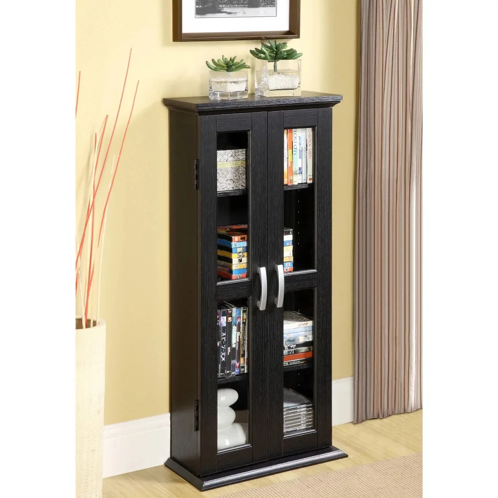

DVD Cd Racks Shelf Blu-Ray Black Media Tower Storage Cabinet Freight Free Living Room Furniture Home