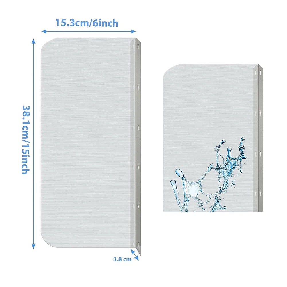 For Kitchen Splash Guard Silver Splashback Stainless Steel 2Pcs Bathroom Pool Splash Guards Rustproof Wall Mounted
For Kitchen Splash Guard Silver Splashback Stainless Steel 2Pcs Bathroom Pool Splash Guards Rustproof Wall Mounted