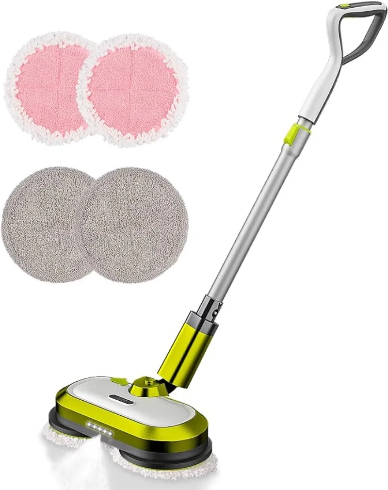 

Cordless Electric Spin Mop with LED Headlight and Water Spray, Up to 60 mins Powerful Floor Cleaner with 300ml Water Tank