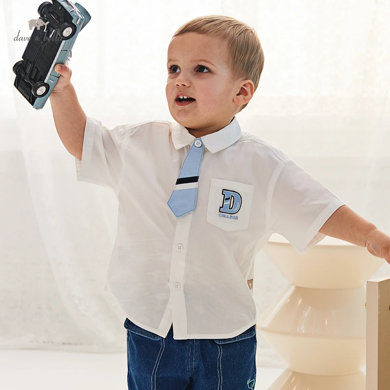 Dave Bella Summer Children's Decorative Bow Tie White Shirt Letter Print DK2234881
Dave Bella Summer Children's Decorative Bow Tie White Shirt Letter Print DK2234881