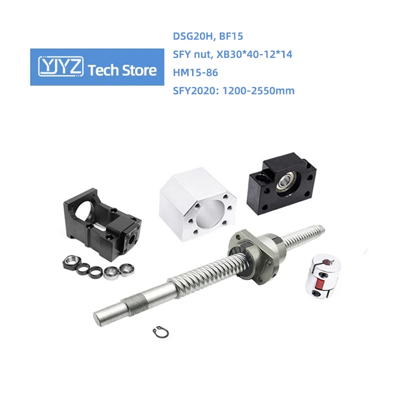 High Precision C5/C7 Ballscrew SFY2020 Length 1200-2550m+SFY Nut+HM15-86 Cast Aluminum+BF15+DSG20H+Coupling 30*40-12*14mm
High Precision C5/C7 Ballscrew SFY2020 Length 1200-2550m+SFY Nut+HM15-86 Cast Aluminum+BF15+DSG20H+Coupling 30*40-12*14mm