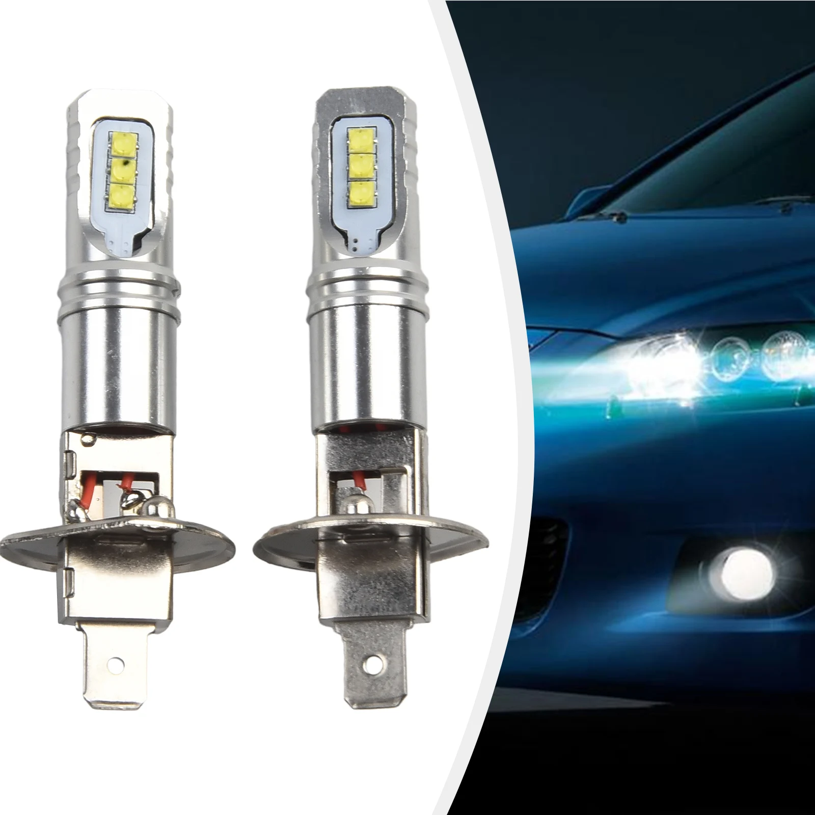 6 LEDs/bulb H1 LED Bulbs DC 12V Easy Installation Front Headlight High Low Beam Fog Lamp Left Metal 2x Durable
6 LEDs/bulb H1 LED Bulbs DC 12V Easy Installation Front Headlight High Low Beam Fog Lamp Left Metal 2x Durable